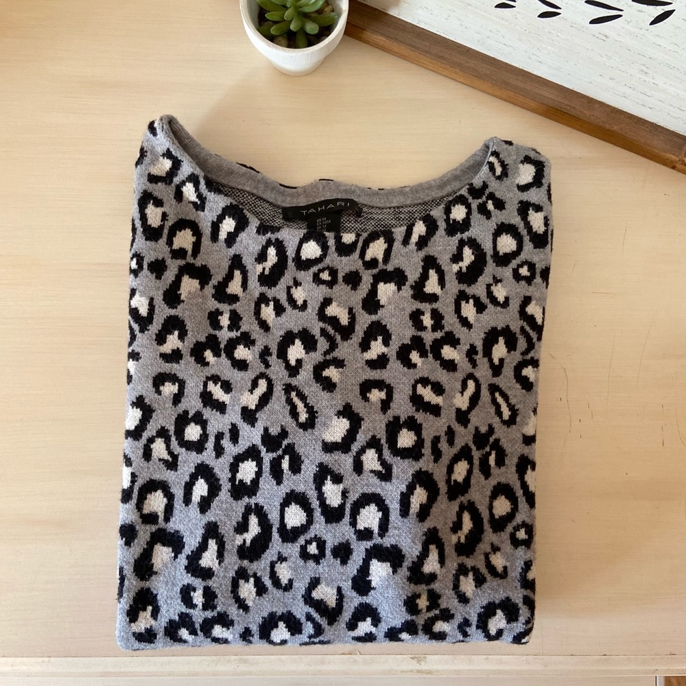 Tahari Thick Cheetah Sweater